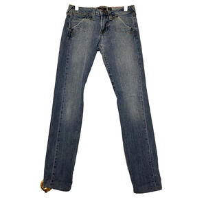 Vintage Ed Hardy skull embroidered jean sz 27 straight leg low rise #2083